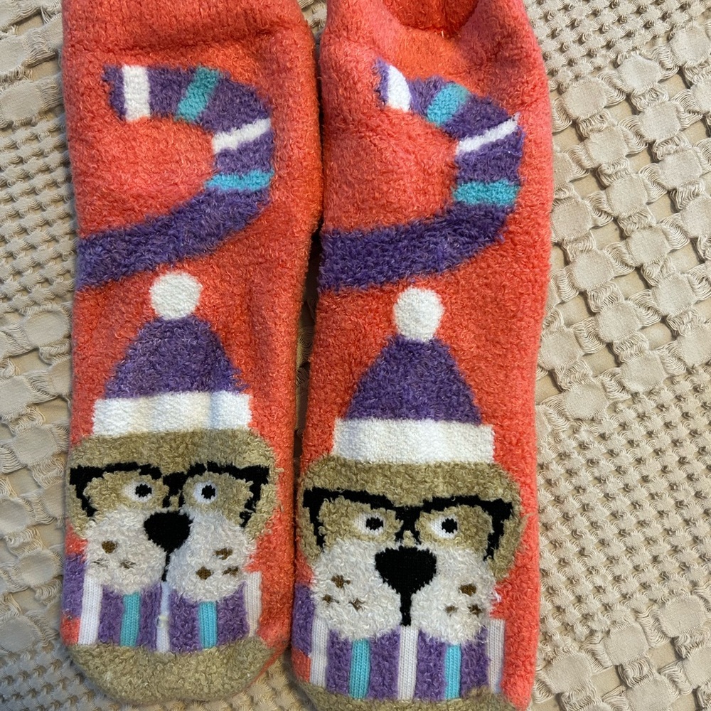 Bath & body Works, owl and dog grip socks